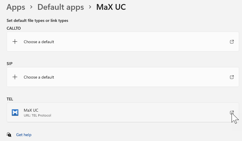 A screenshot of Tel Protocol locations under Apps for troubleshooting Midco Softphone
