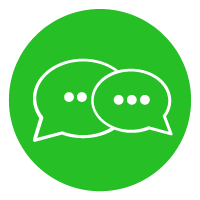 Chat bubble icon that opens up the chat window to contact a business customer care represetative.